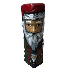 Vintage Christmas Santa Mantel Decor By Hermitage Pottery Match Holder Ceramic